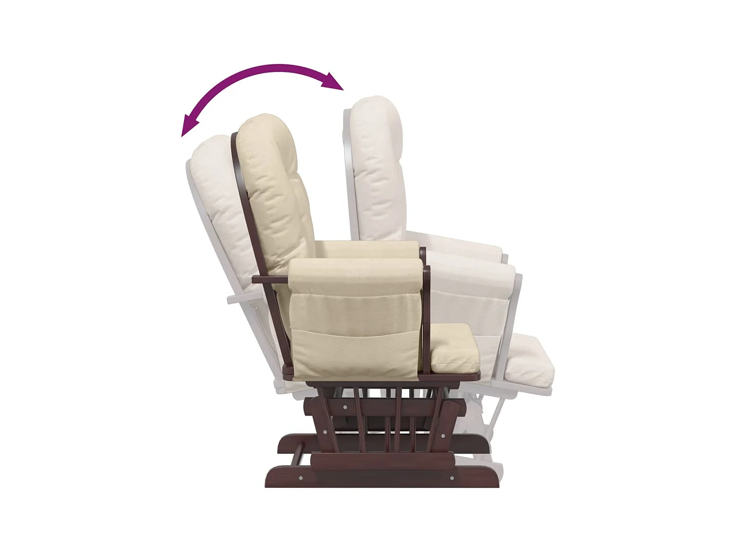 Schaukelstuhl mit Fußstütze Cremeweißer Stoff