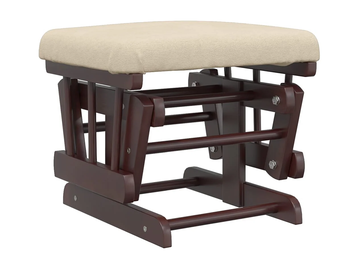 Schaukelstuhl mit Fußstütze Cremeweißer Stoff