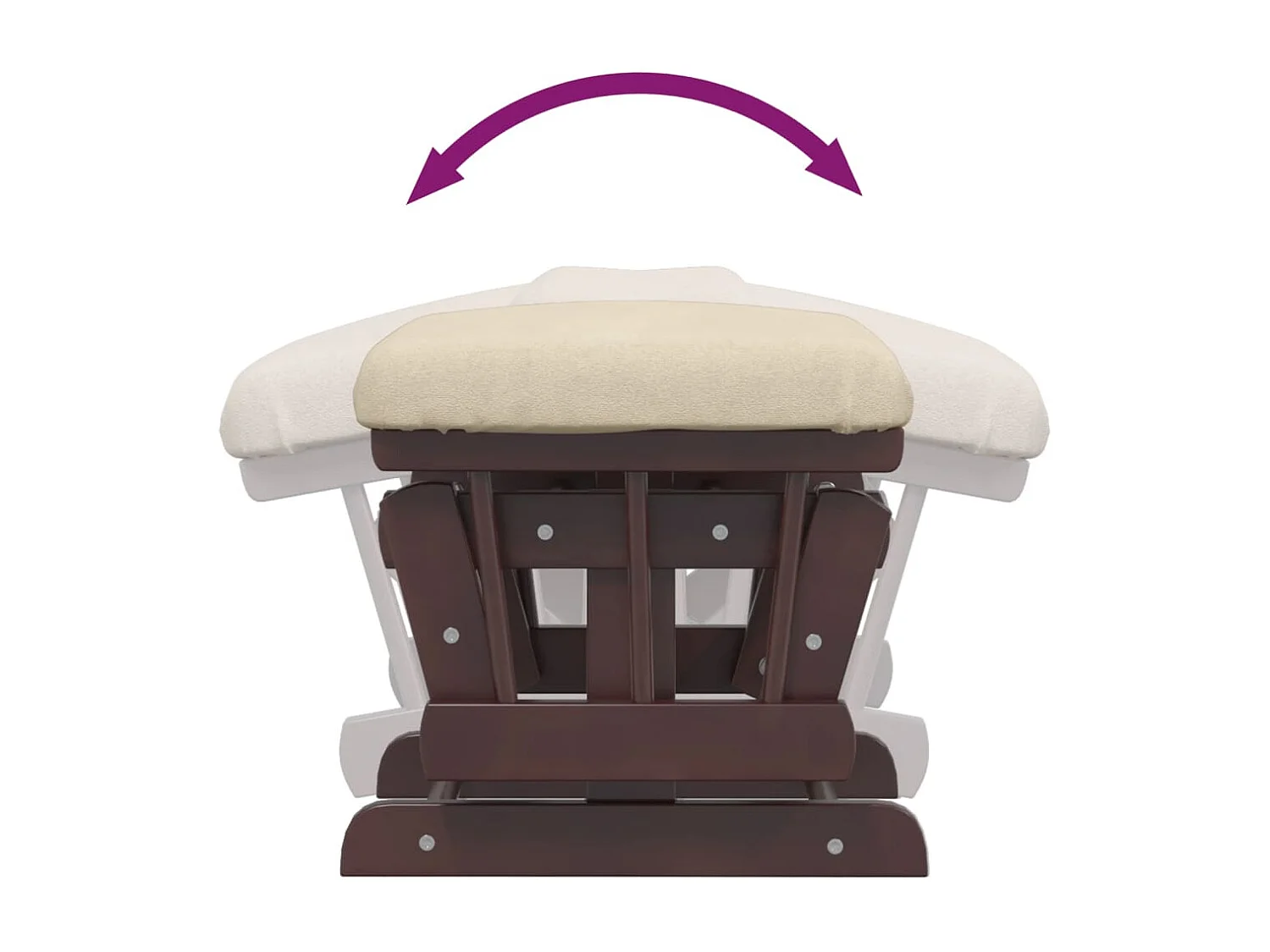 Sedia a dondolo con poggiapiedi Tessuto bianco crema