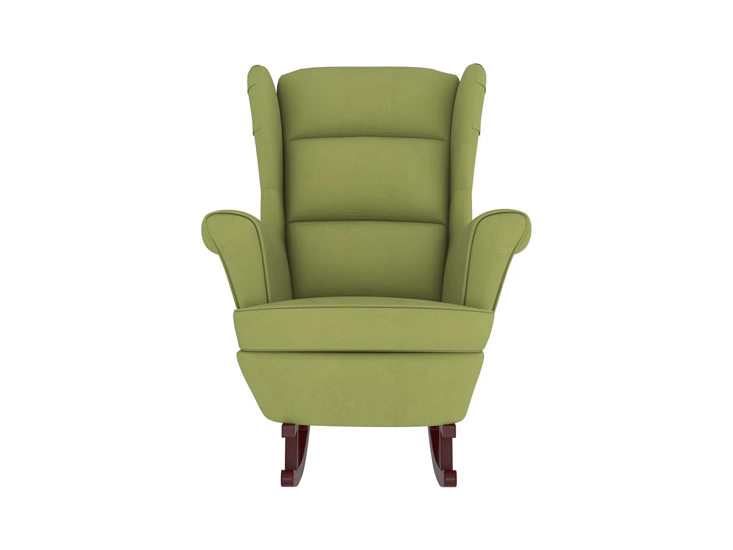 Mecedora con patas de madera y taburete Verde claro