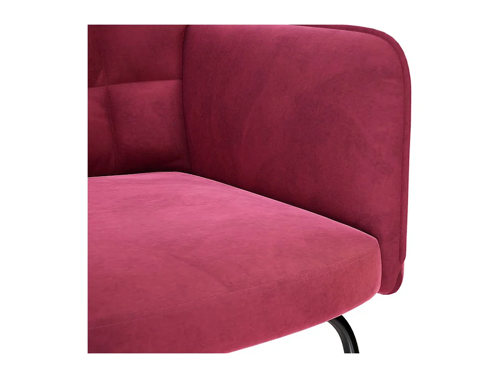 Mecedora de terciopelo rojo burdeos