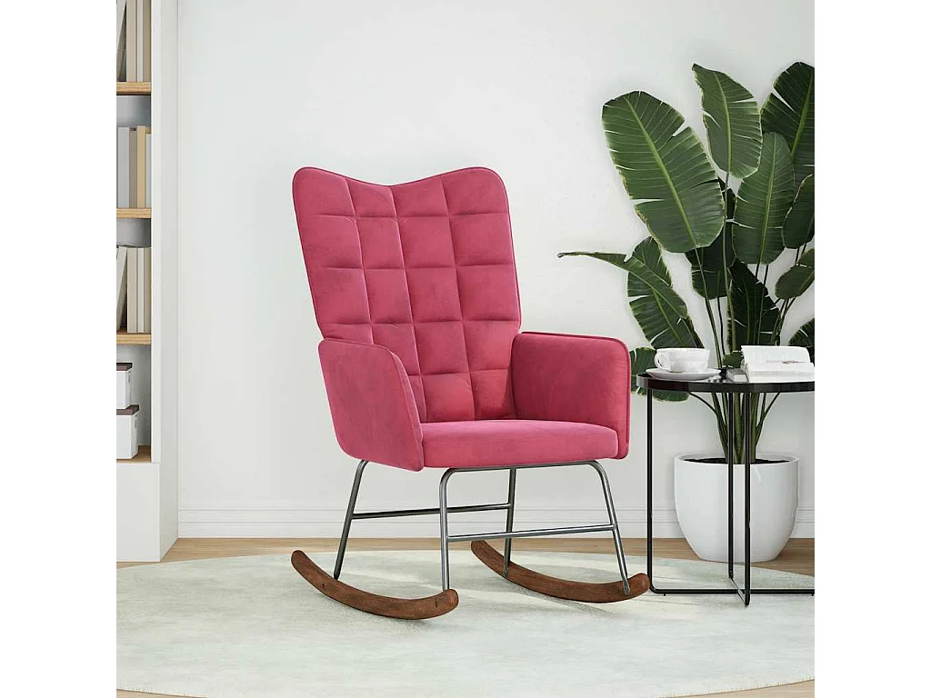 Chaise à bascule Rouge bordeaux Velours