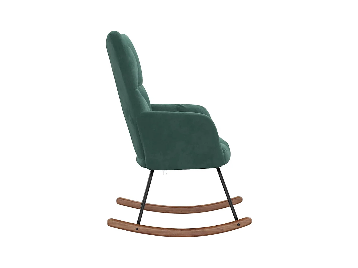 Donkergroene fluwelen schommelstoel