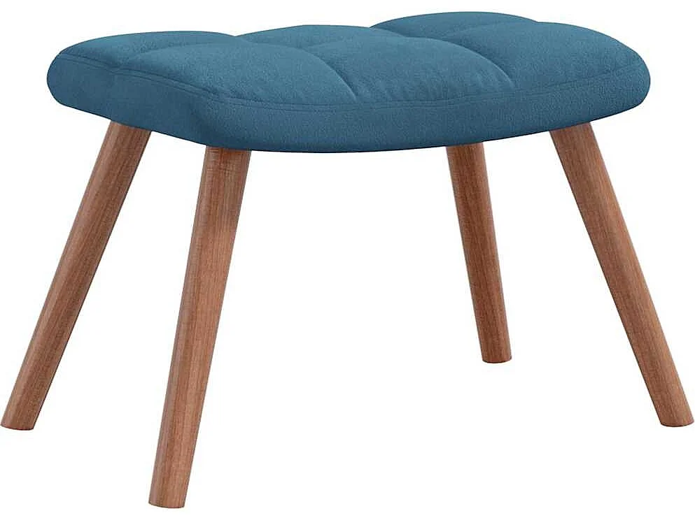 Sedia a dondolo con poggiapiedi in velluto blu