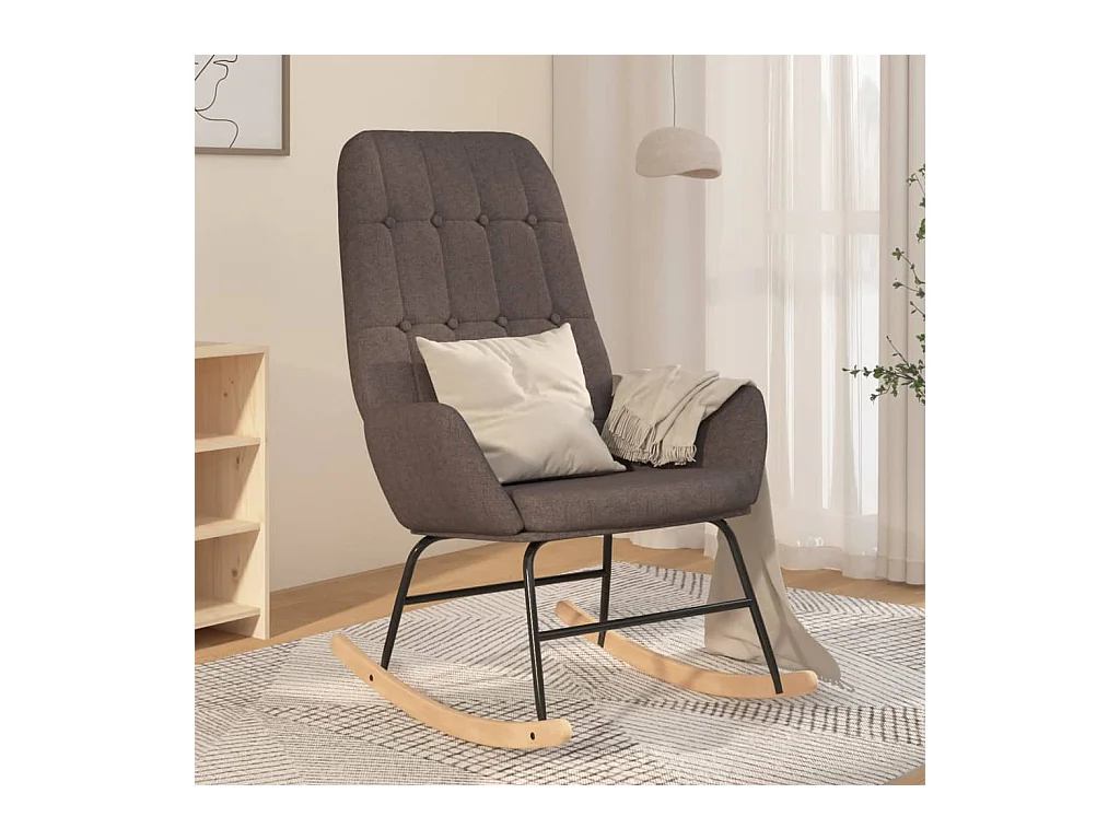 Mecedora de tela gris oscuro