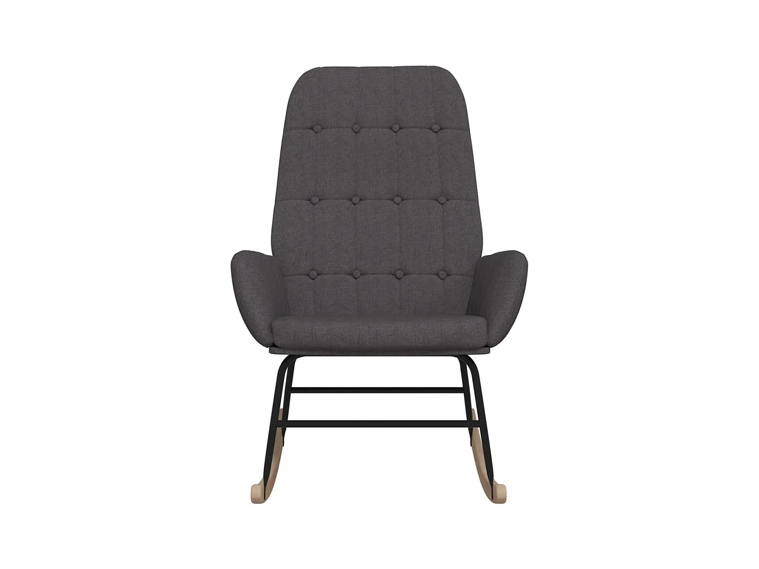 Mecedora de tela gris oscuro