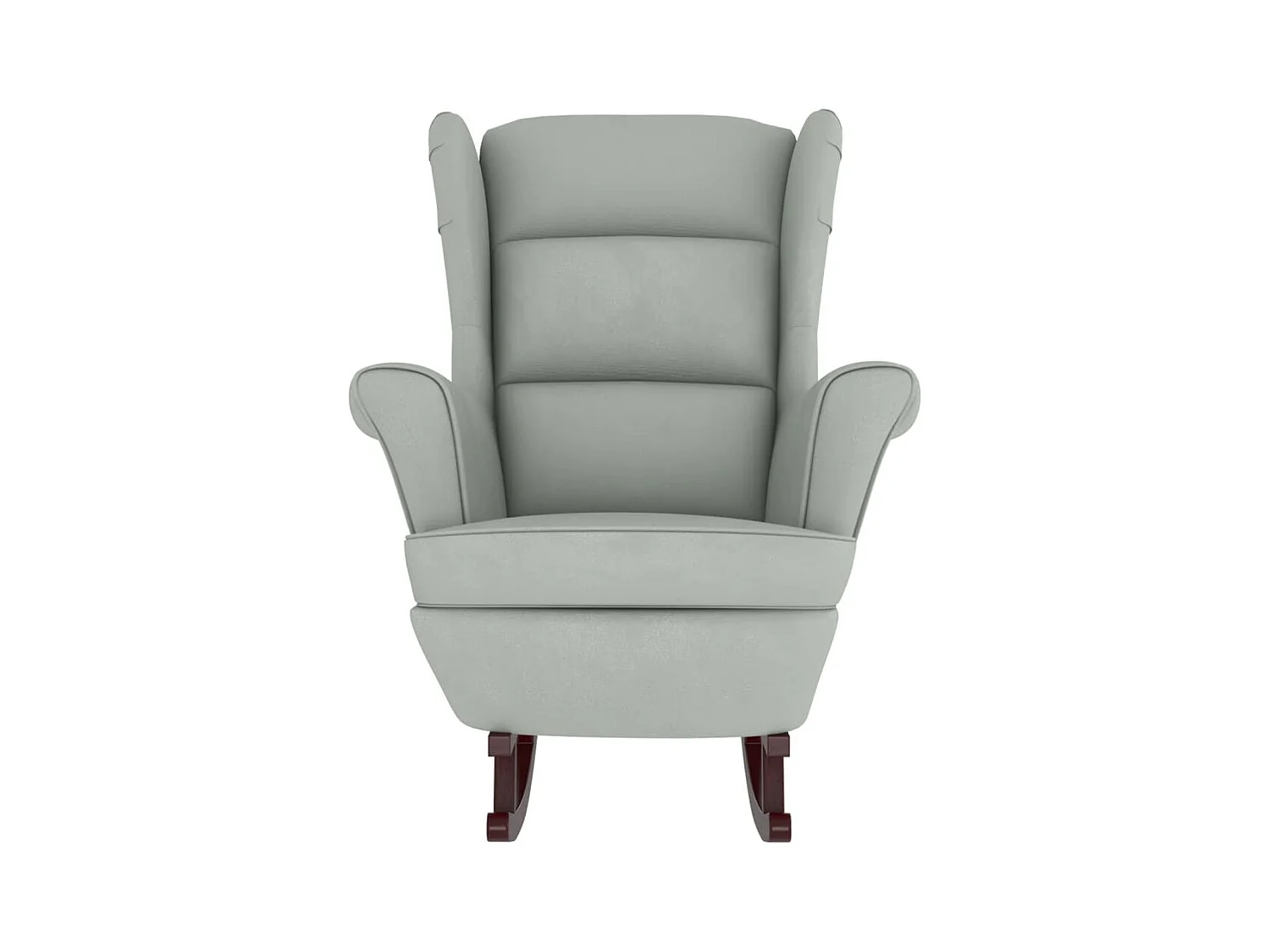 Mecedora con patas de madera de caucho Terciopelo gris claro