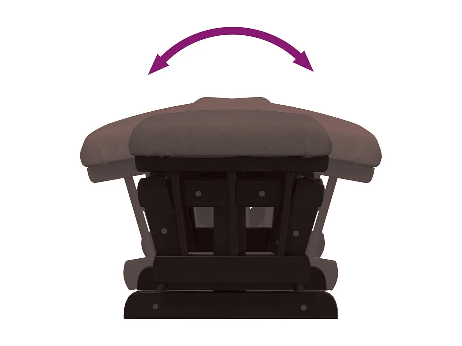 Sedia a dondolo con poggiapiedi Tessuto marrone