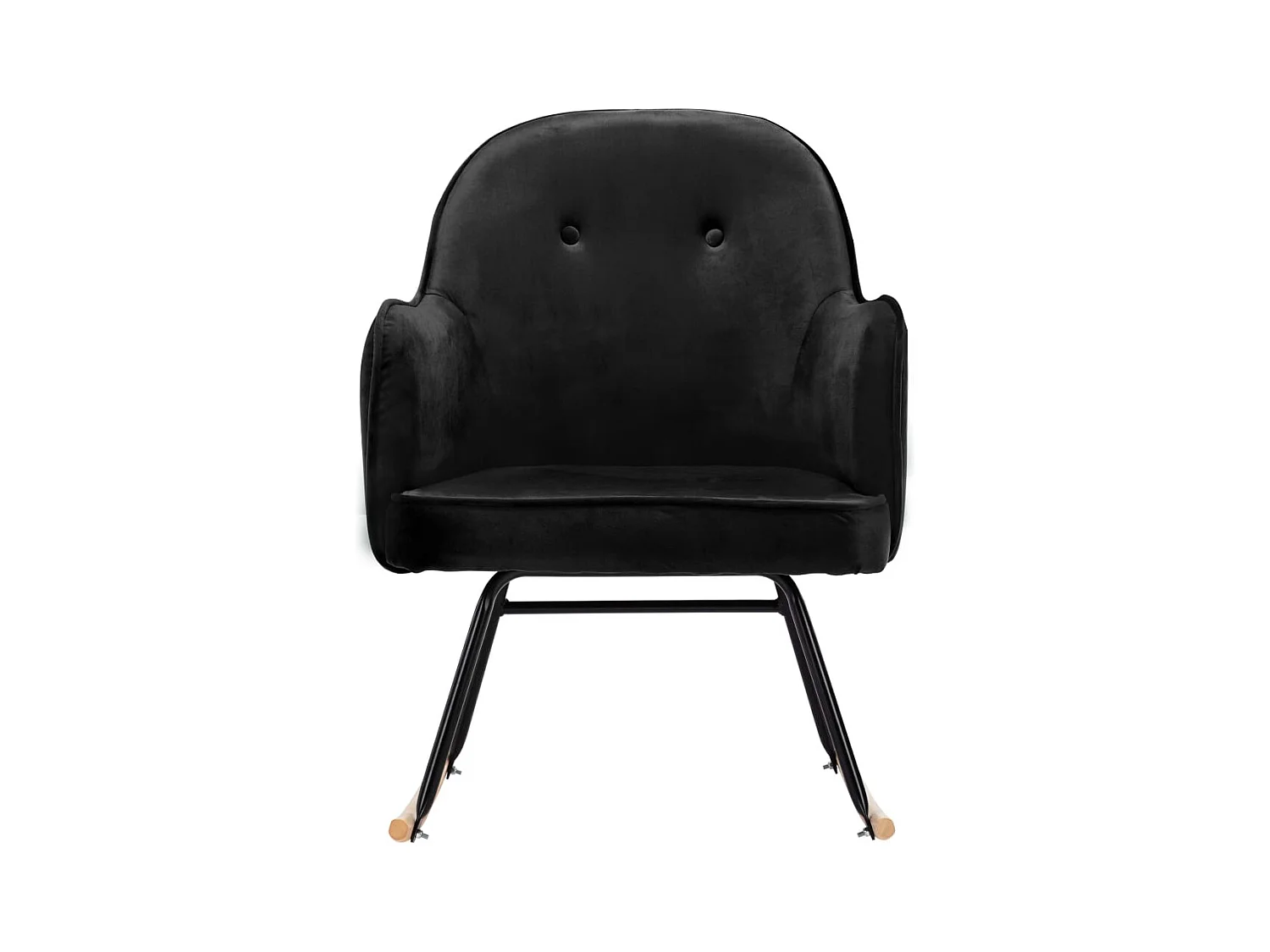 Schwarzer Schaukelstuhl aus Samt