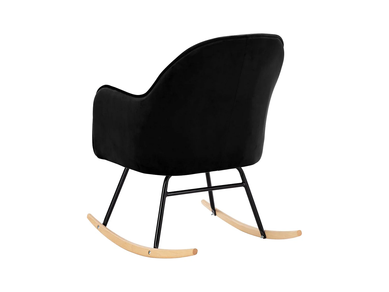 Schwarzer Schaukelstuhl aus Samt