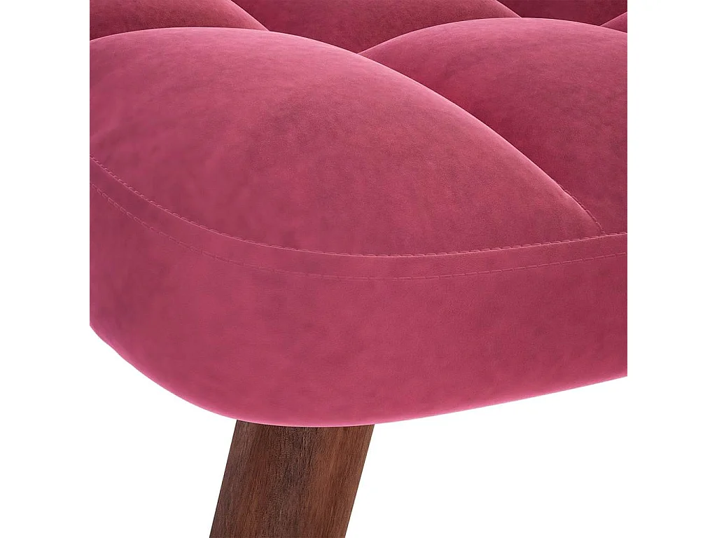 Chaise à bascule avec repose-pied rouge bordeaux velours