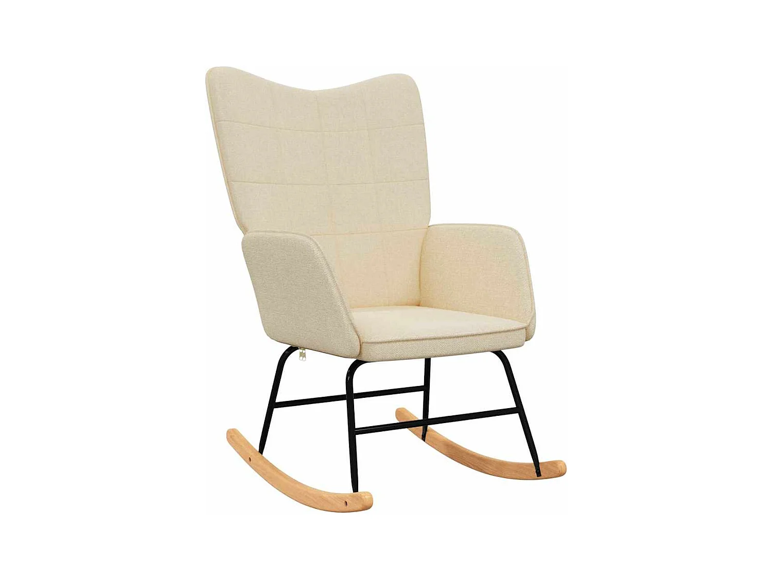 Mecedora con taburete Tela Crema