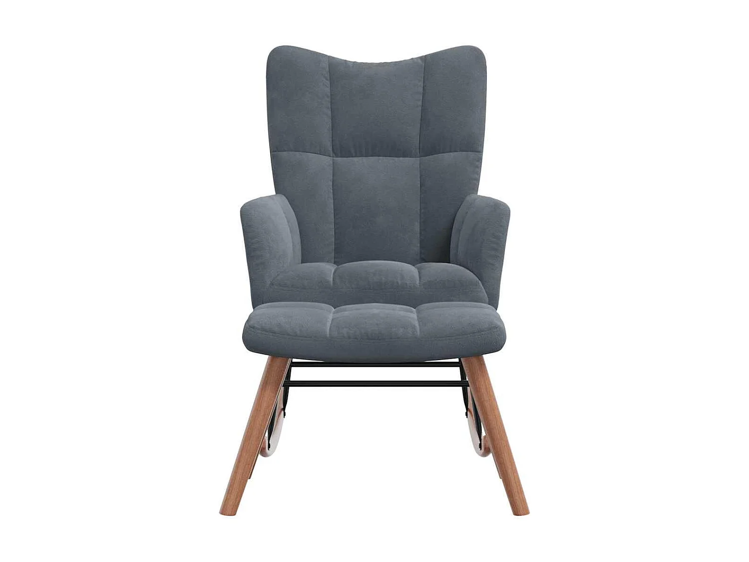 Mecedora con reposapiés Terciopelo gris oscuro