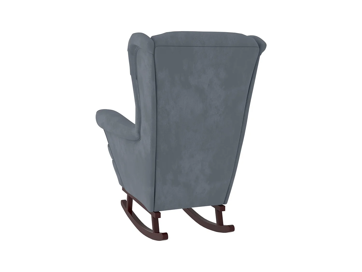 Sedia a dondolo con gambe in legno e sgabello Grigio scuro