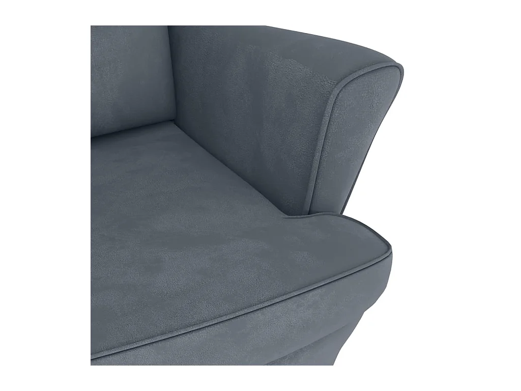 Sedia a dondolo con gambe in legno e sgabello Grigio scuro