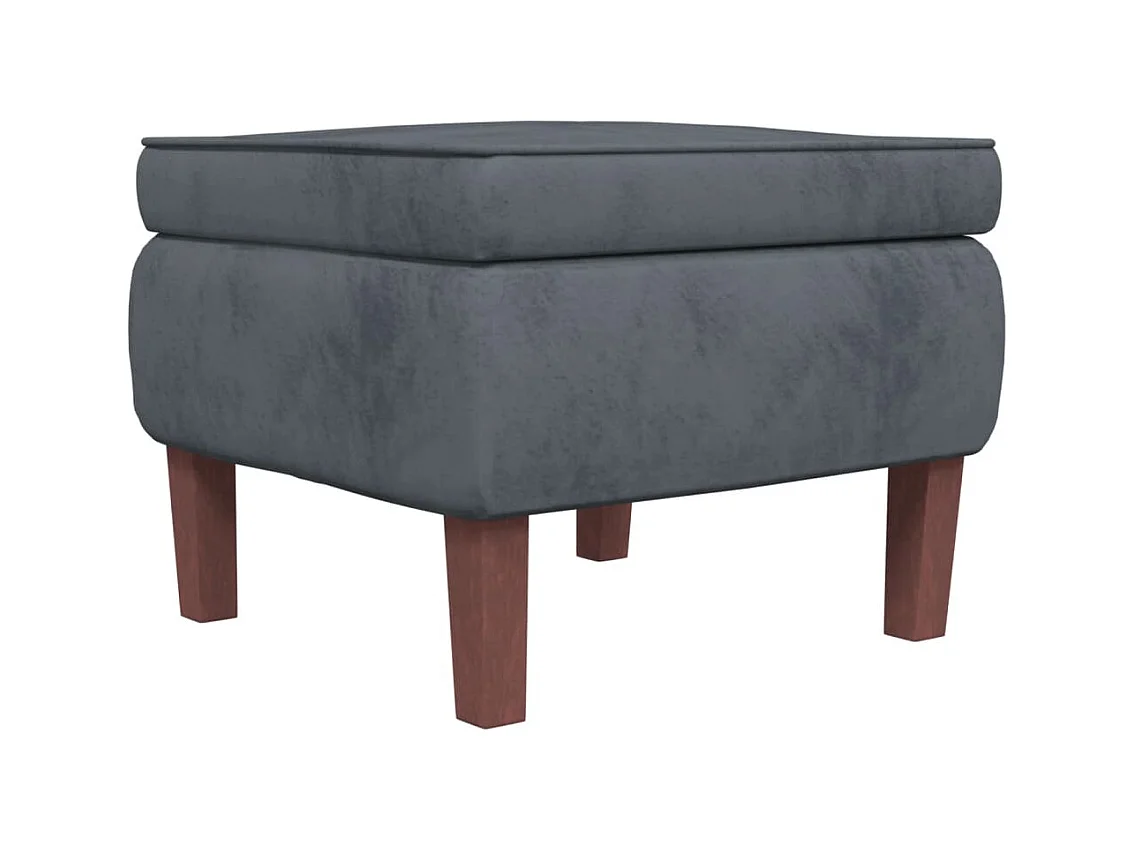 Sedia a dondolo con gambe in legno e sgabello Grigio scuro