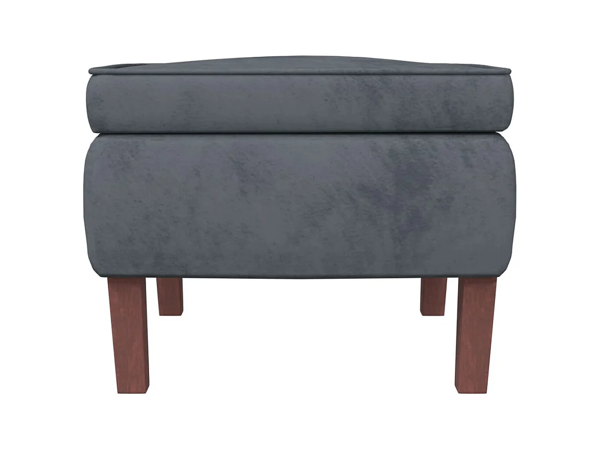 Sedia a dondolo con gambe in legno e sgabello Grigio scuro