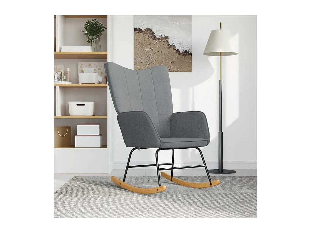 Schommelstoel Lichtgrijze stof