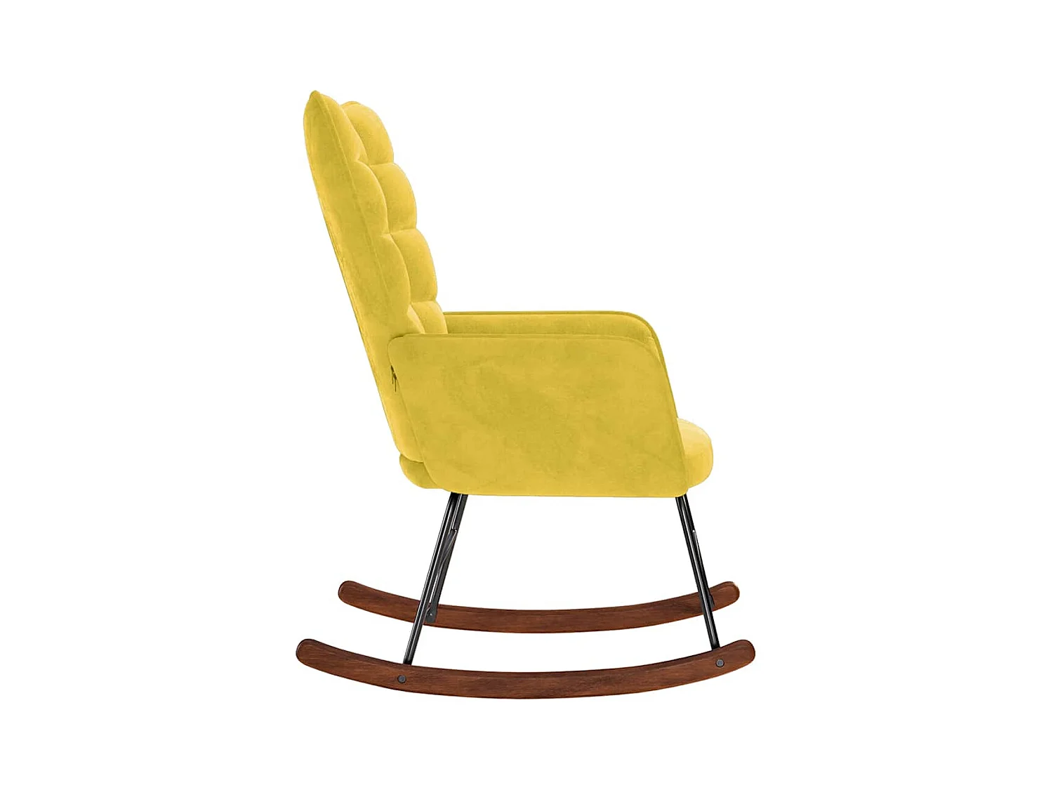 Sedia a dondolo in velluto giallo