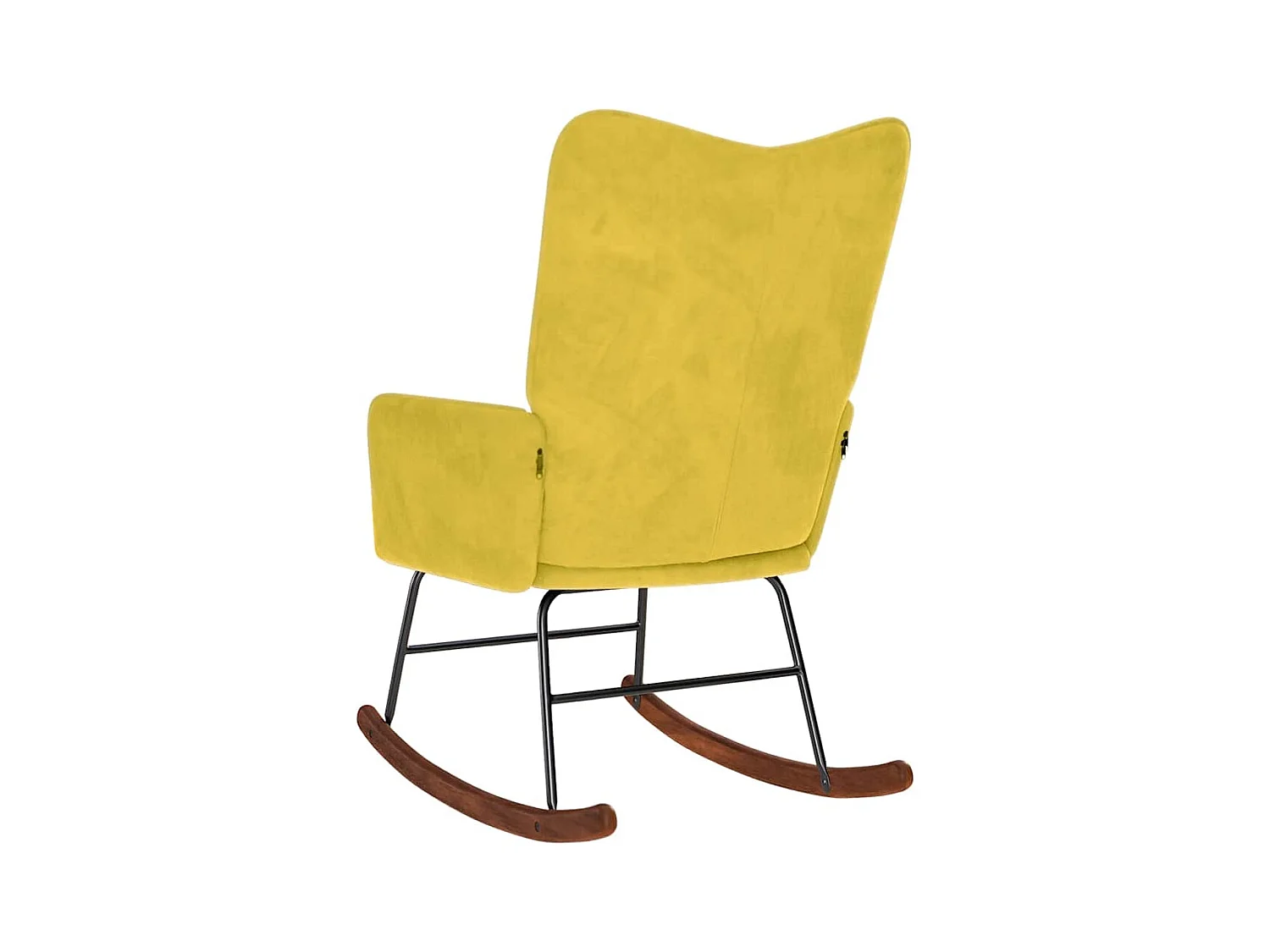 Sedia a dondolo in velluto giallo