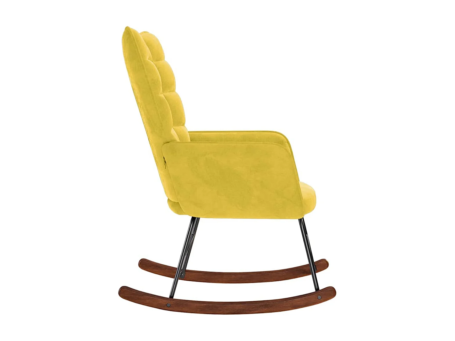 Sedia a dondolo in velluto giallo