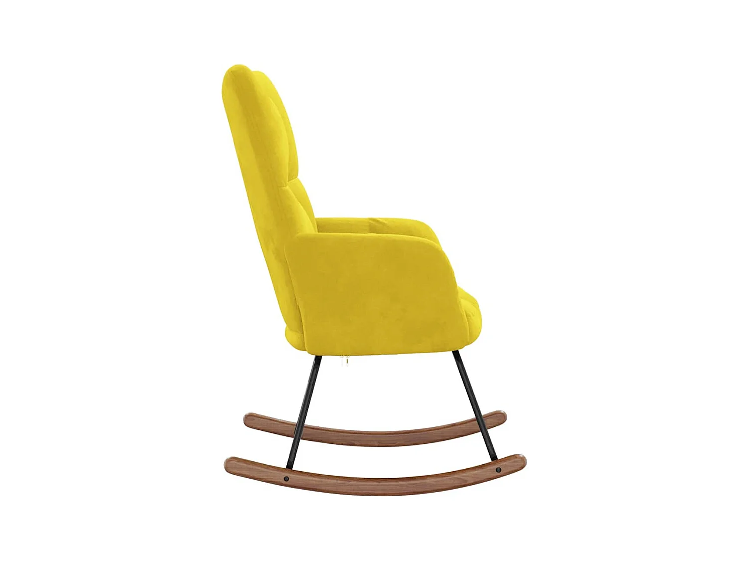 Sedia a dondolo in velluto giallo senape