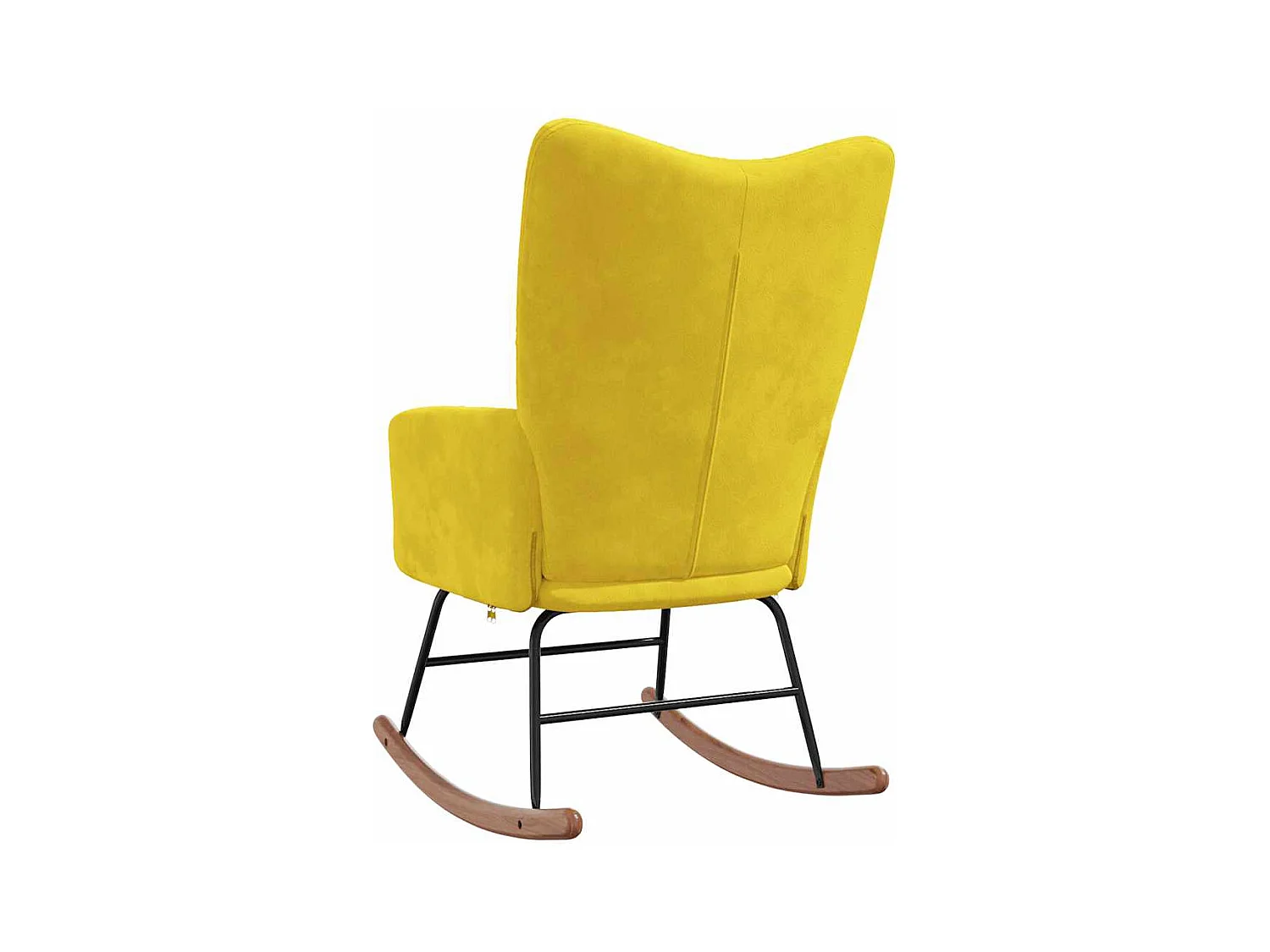 Sedia a dondolo in velluto giallo senape