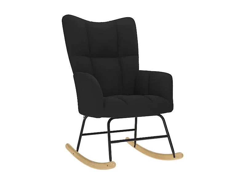 Chaise à bascule Noir Tissu