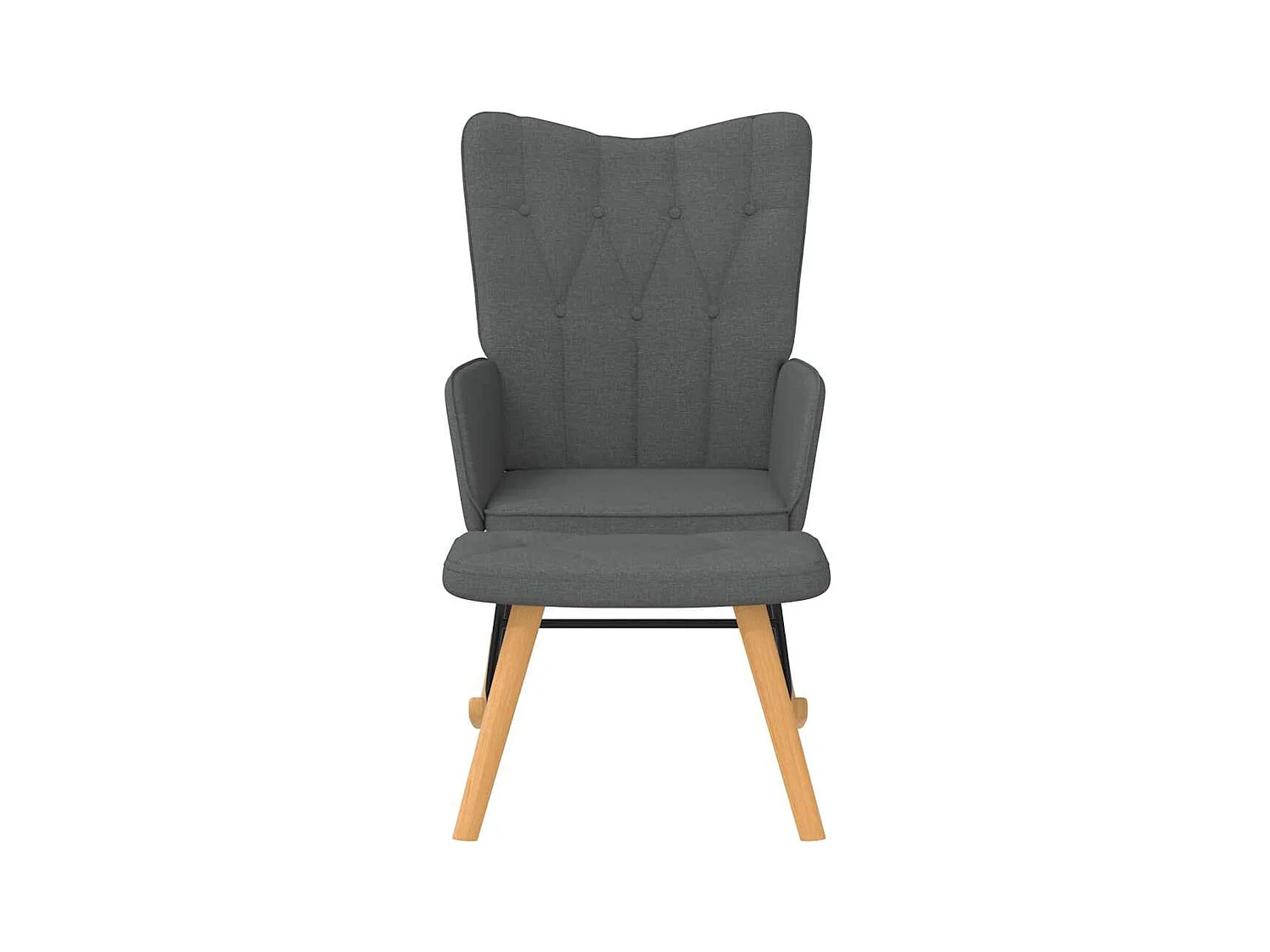 Schommelstoel met voetenbankje Donkergrijze stof