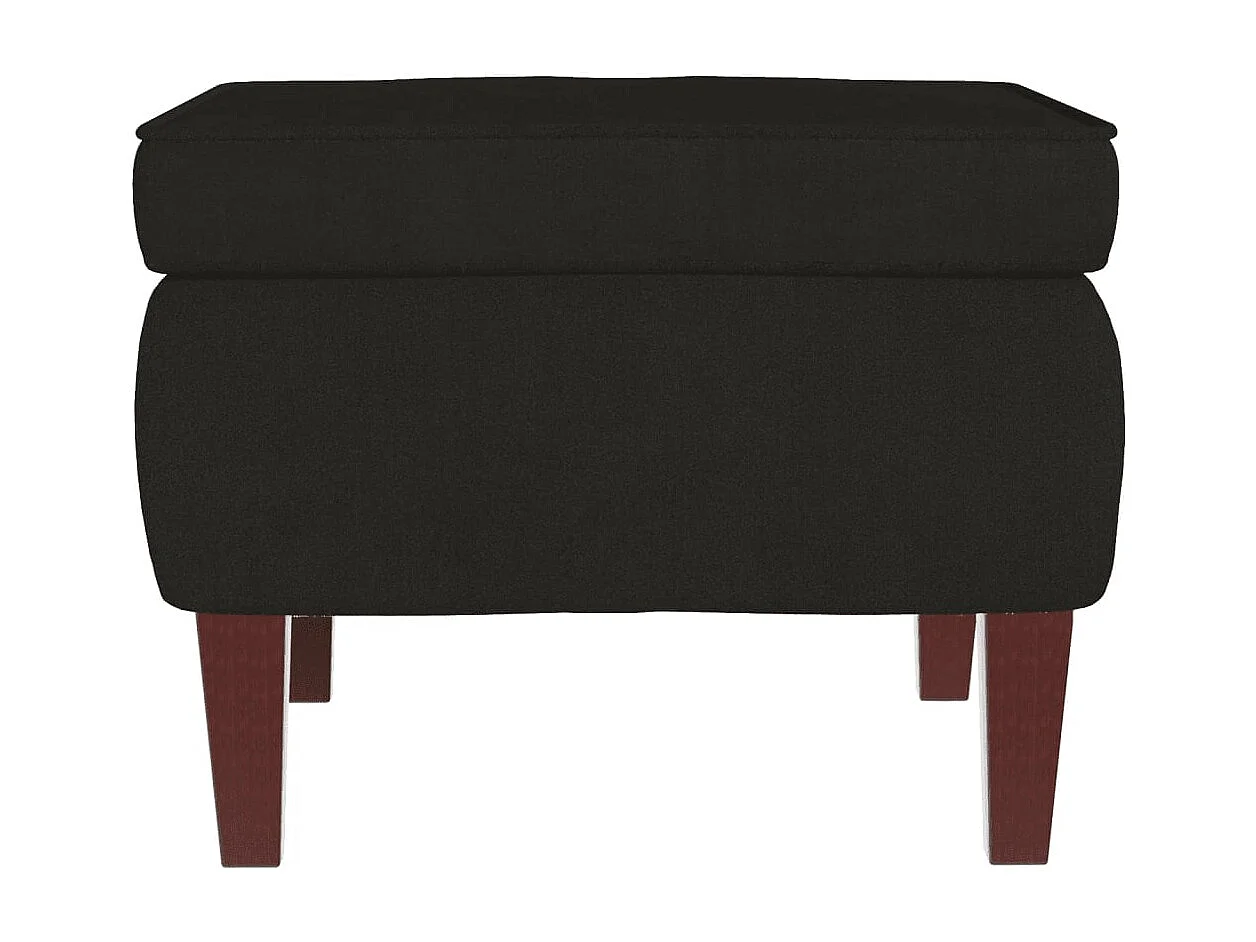 Schaukelstuhl mit Holzbeinen und Hocker Black Velvet