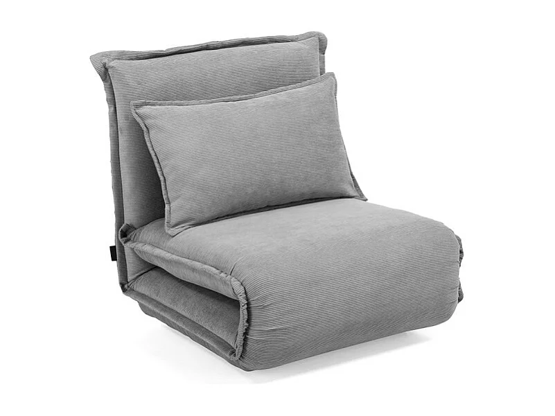 Chauffeuse convertible 3-en-1 en velours côtelé gris – GRACIE