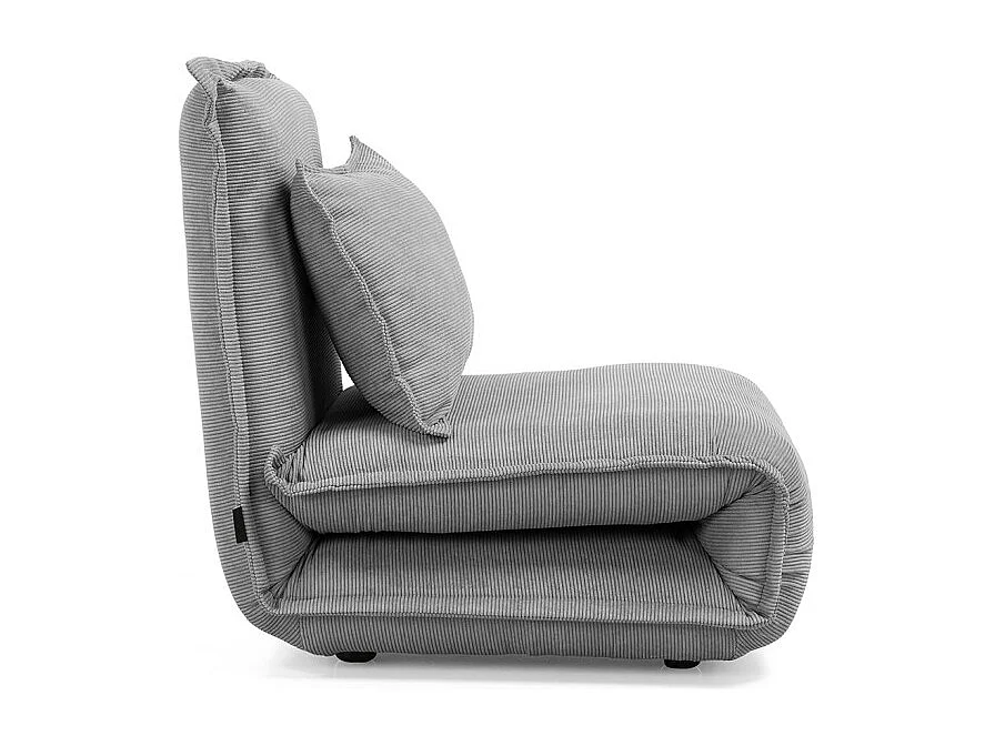 Chauffeuse convertible 3-en-1 en velours côtelé gris – GRACIE