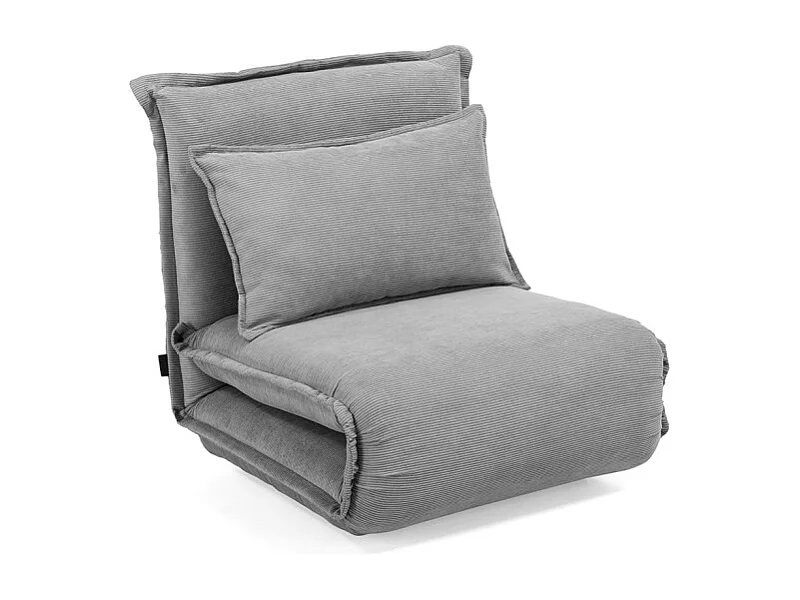 Chauffeuse convertible 3-en-1 en velours côtelé gris – GRACIE