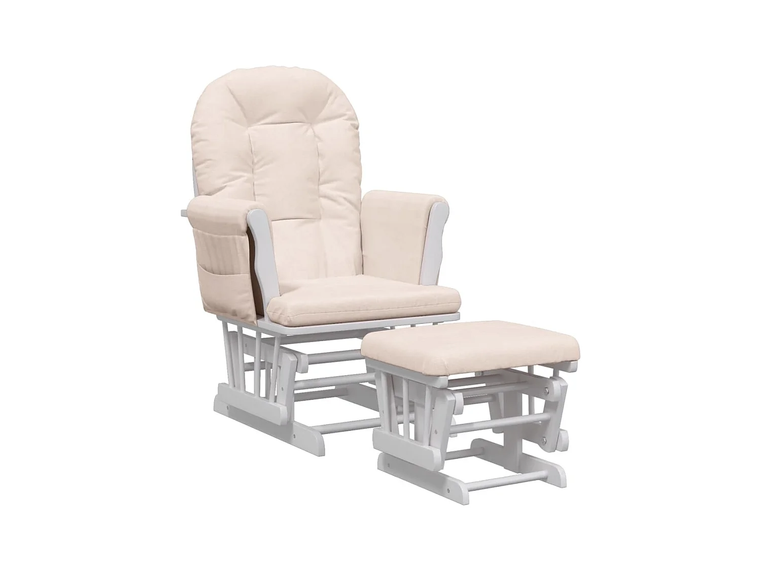 Chaise berçante avec repose-pied Rose clair Tissu