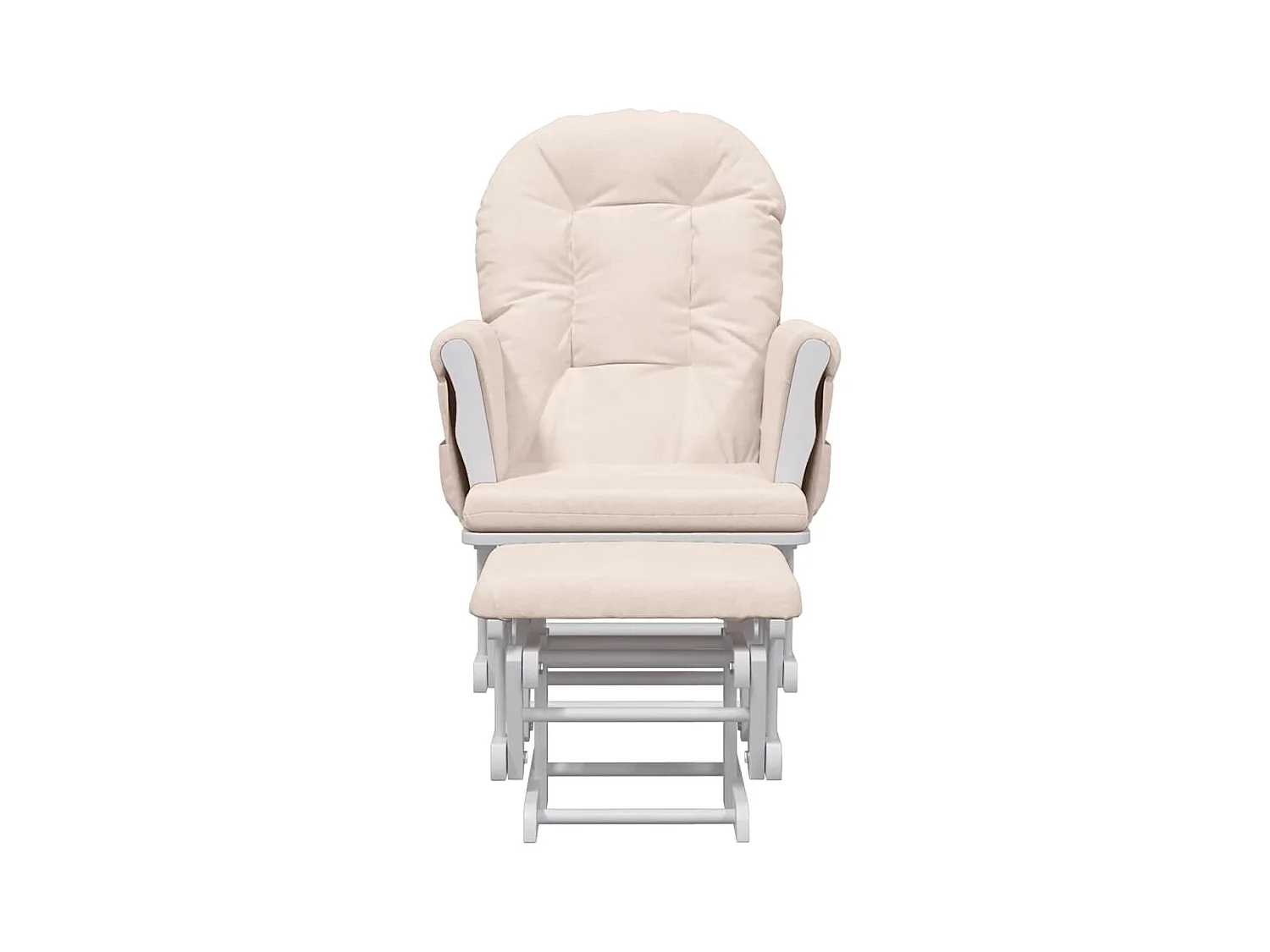 Chaise berçante avec repose-pied Rose clair Tissu