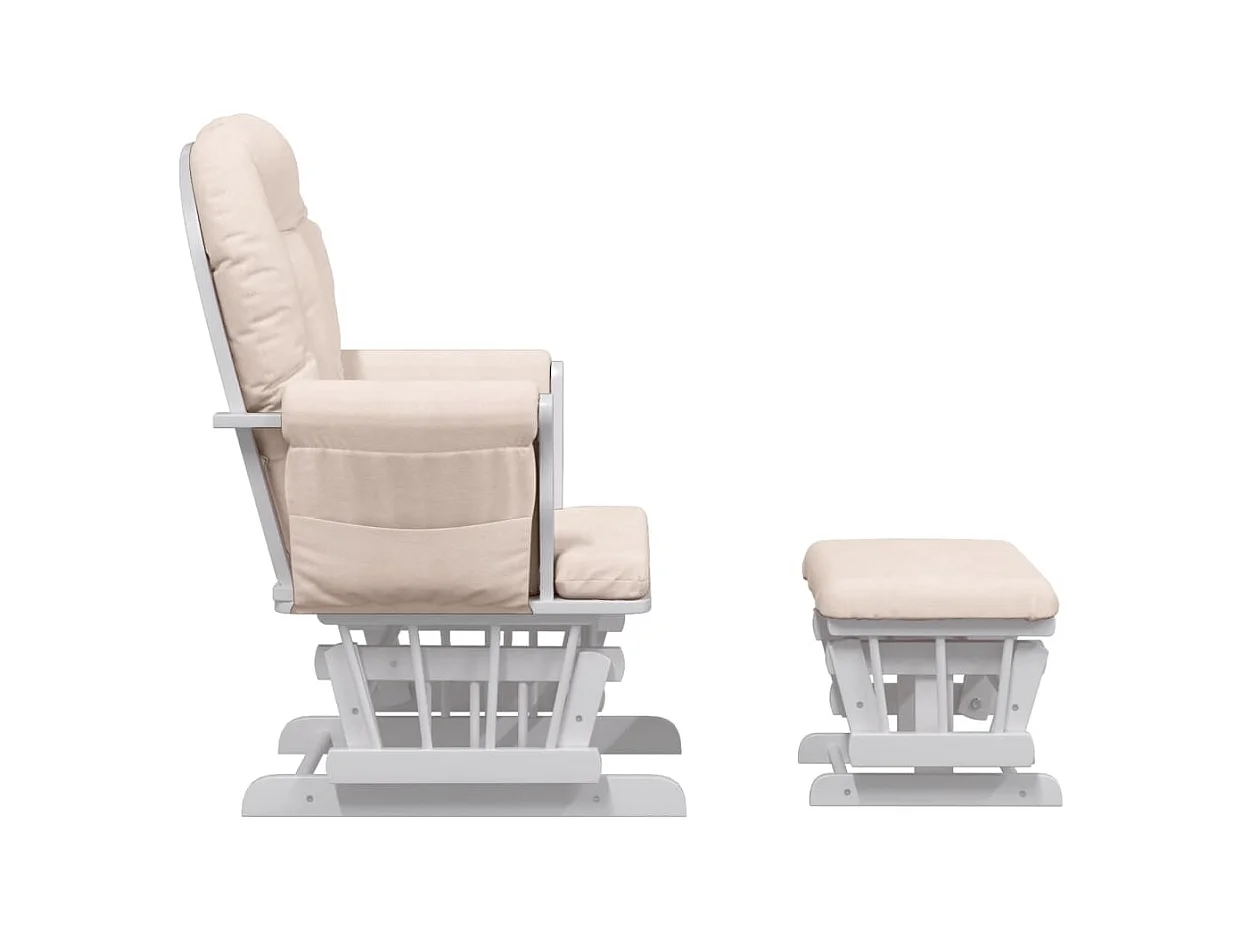 Chaise berçante avec repose-pied Rose clair Tissu