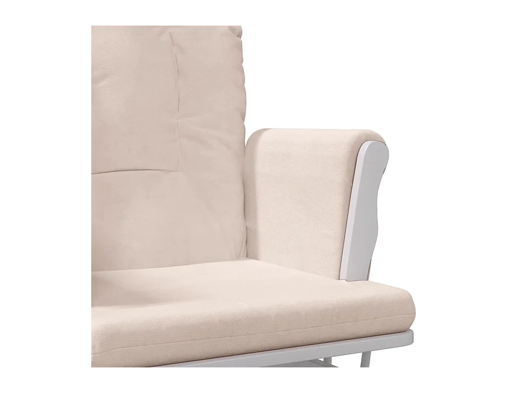 Chaise berçante avec repose-pied Rose clair Tissu