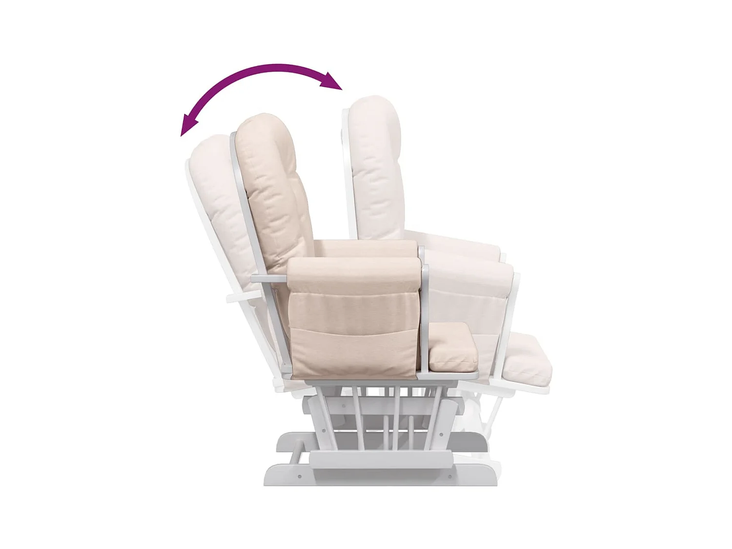 Chaise berçante avec repose-pied Rose clair Tissu