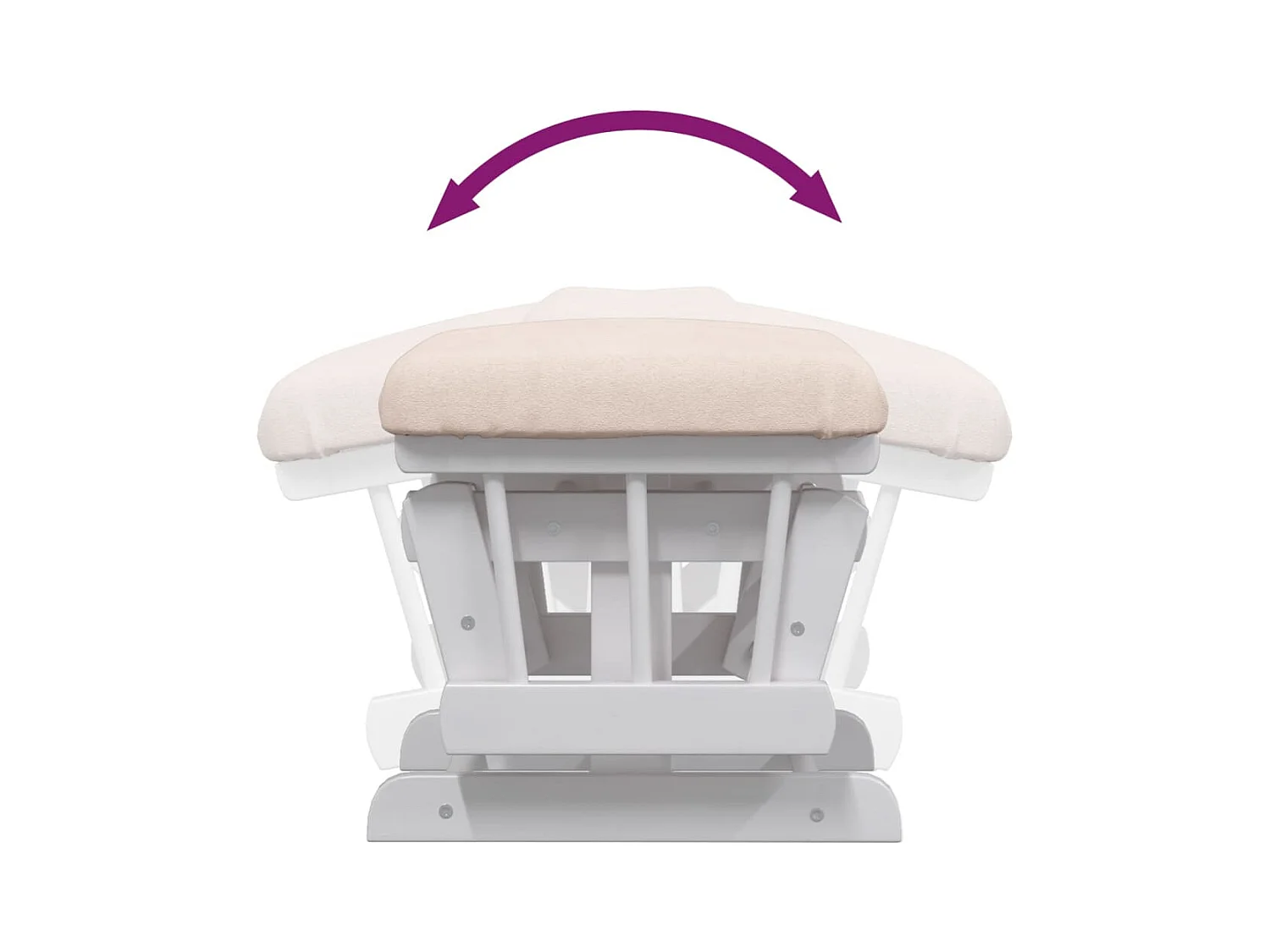 Schommelstoel met voetenbankje Lichtroze stof