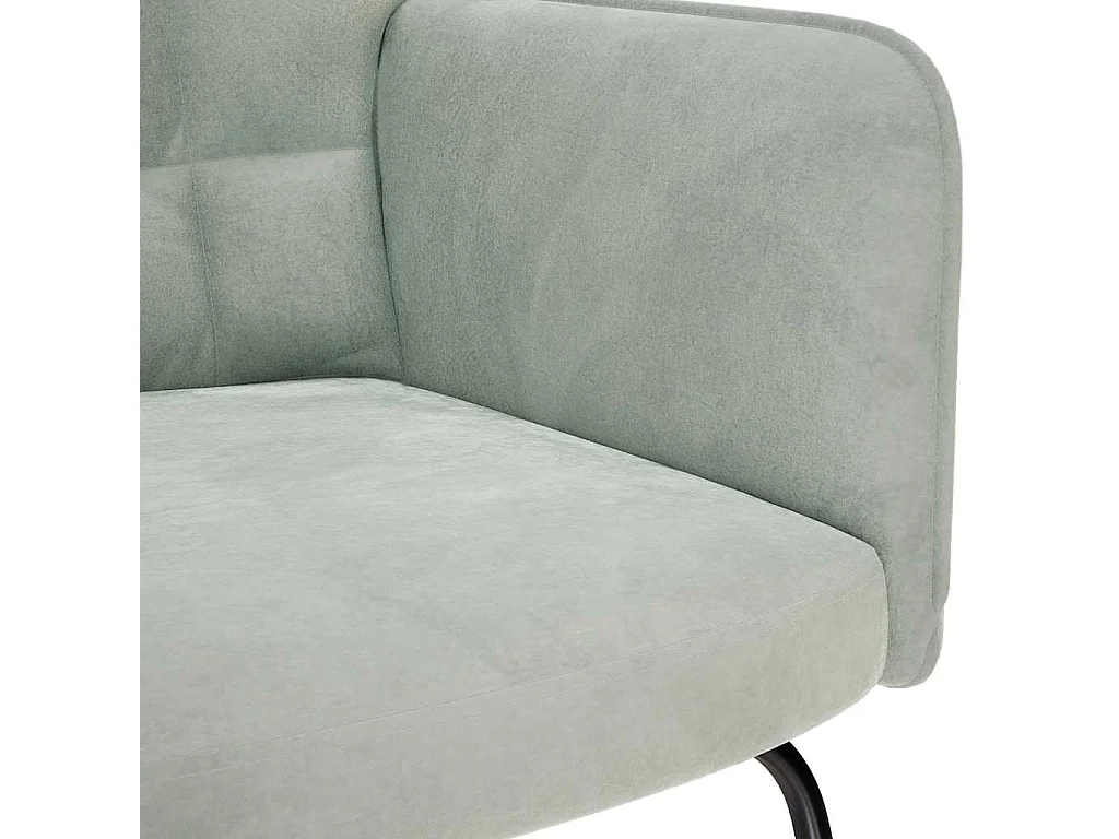 Chaise à bascule avec repose-pied gris clair velours