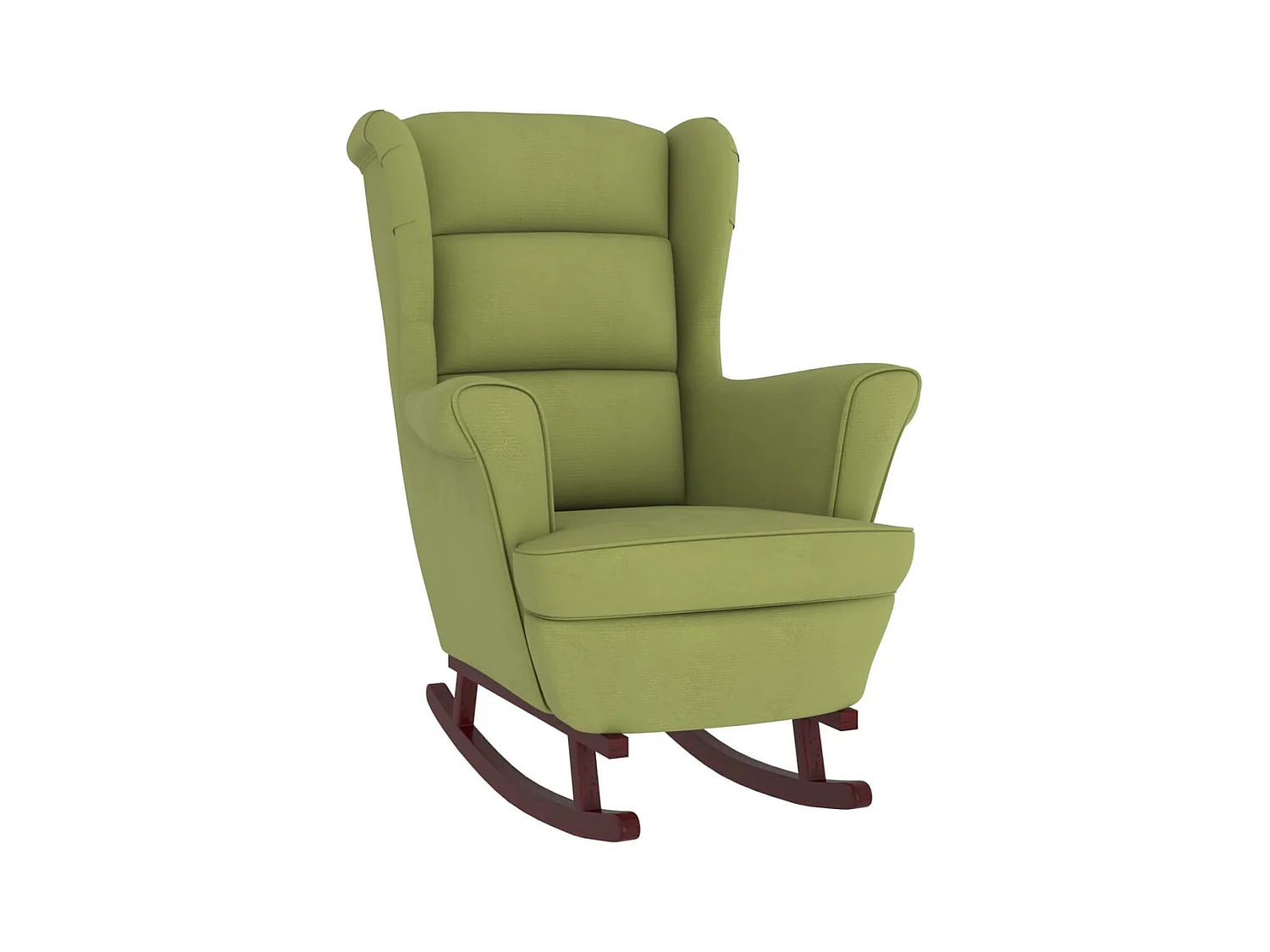 Schommelstoel met rubberhouten poten Lichtgroen fluweel