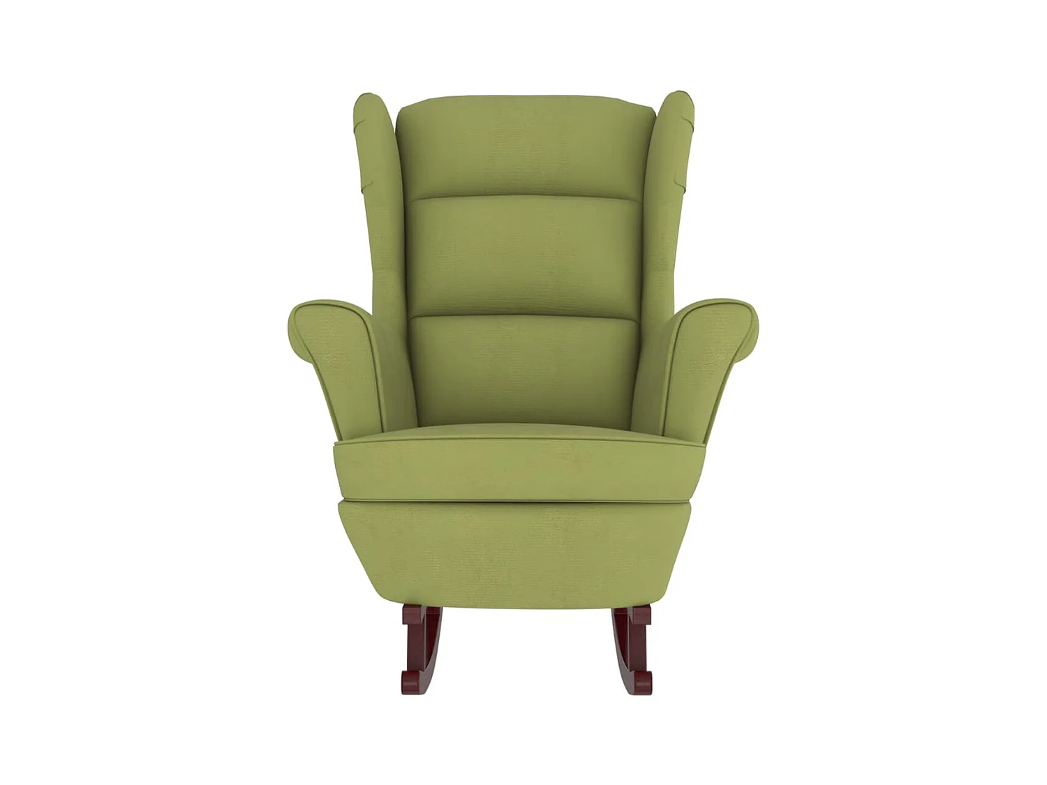 Schommelstoel met rubberhouten poten Lichtgroen fluweel