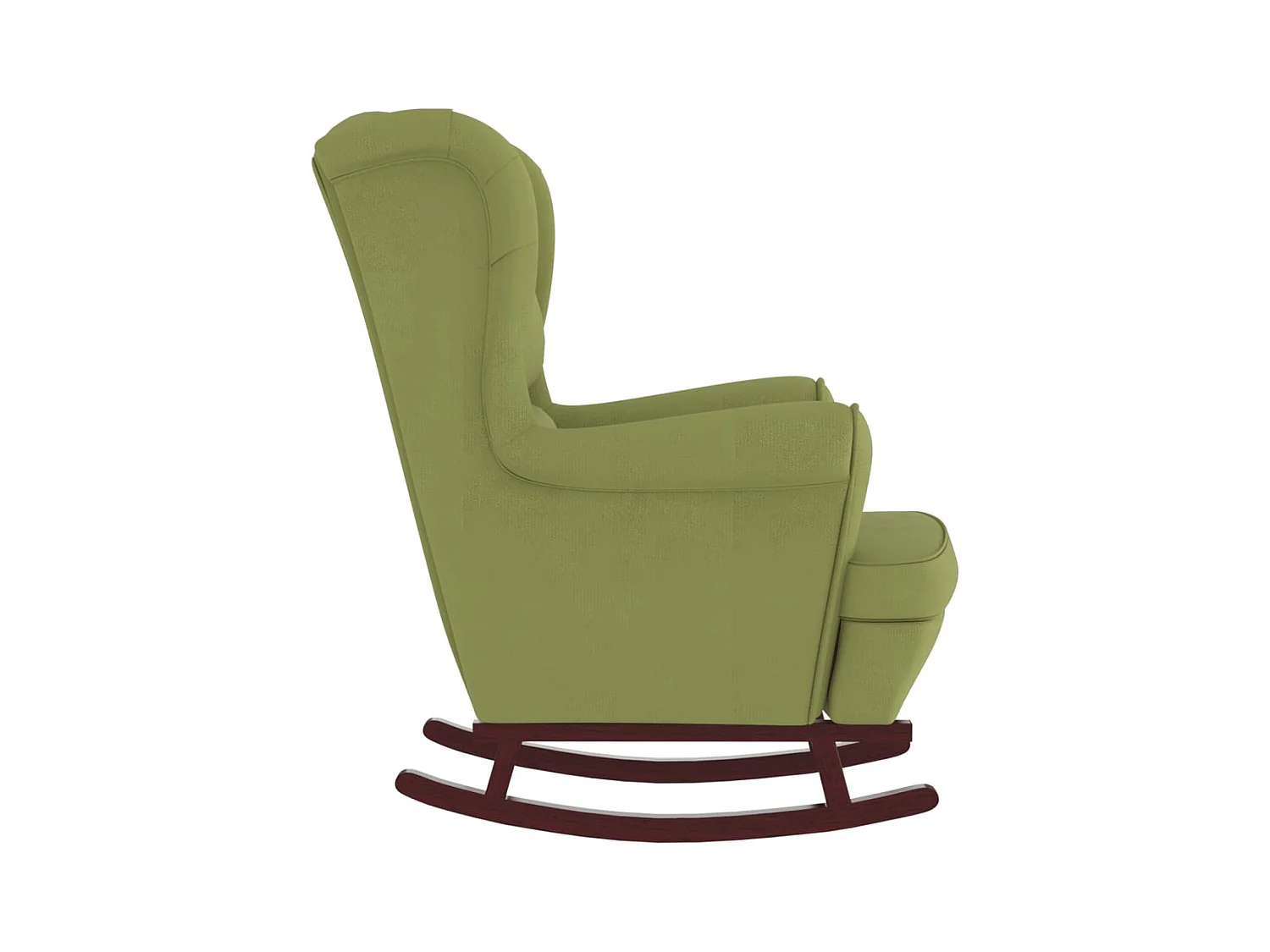 Schommelstoel met rubberhouten poten Lichtgroen fluweel