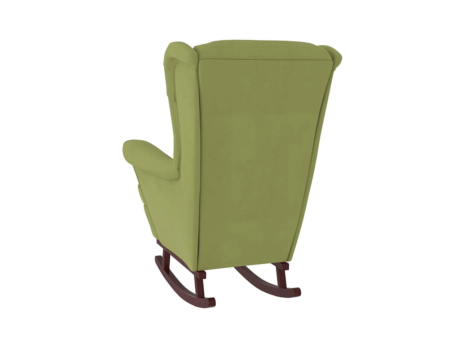 Schommelstoel met rubberhouten poten Lichtgroen fluweel