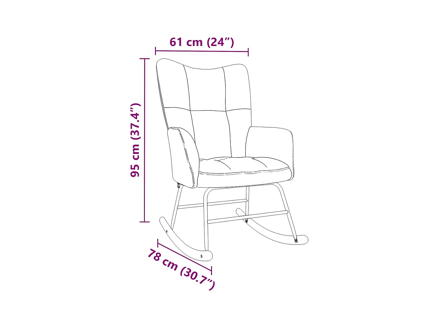 Chaise à bascule Gris clair Tissu