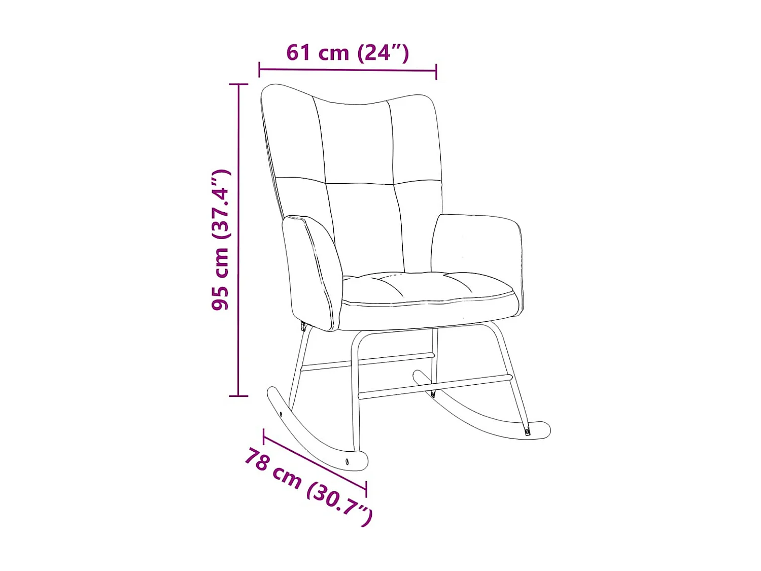 Chaise à bascule Gris clair Tissu