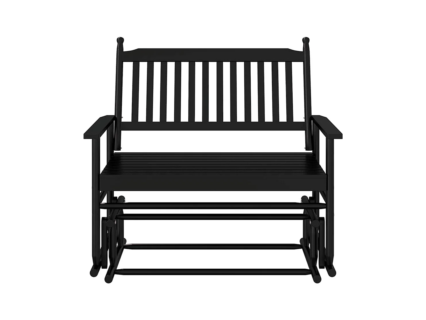 Panca altalena nera 118x70x104,5 cm in legno massello di pioppo