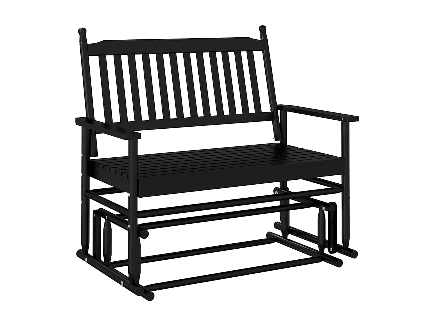 Panca altalena nera 118x70x104,5 cm in legno massello di pioppo