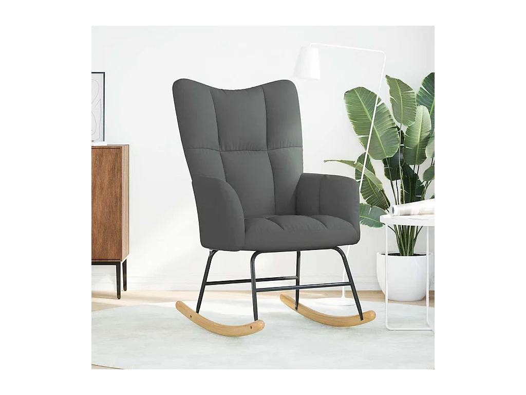 Donkergrijze stoffen schommelstoel