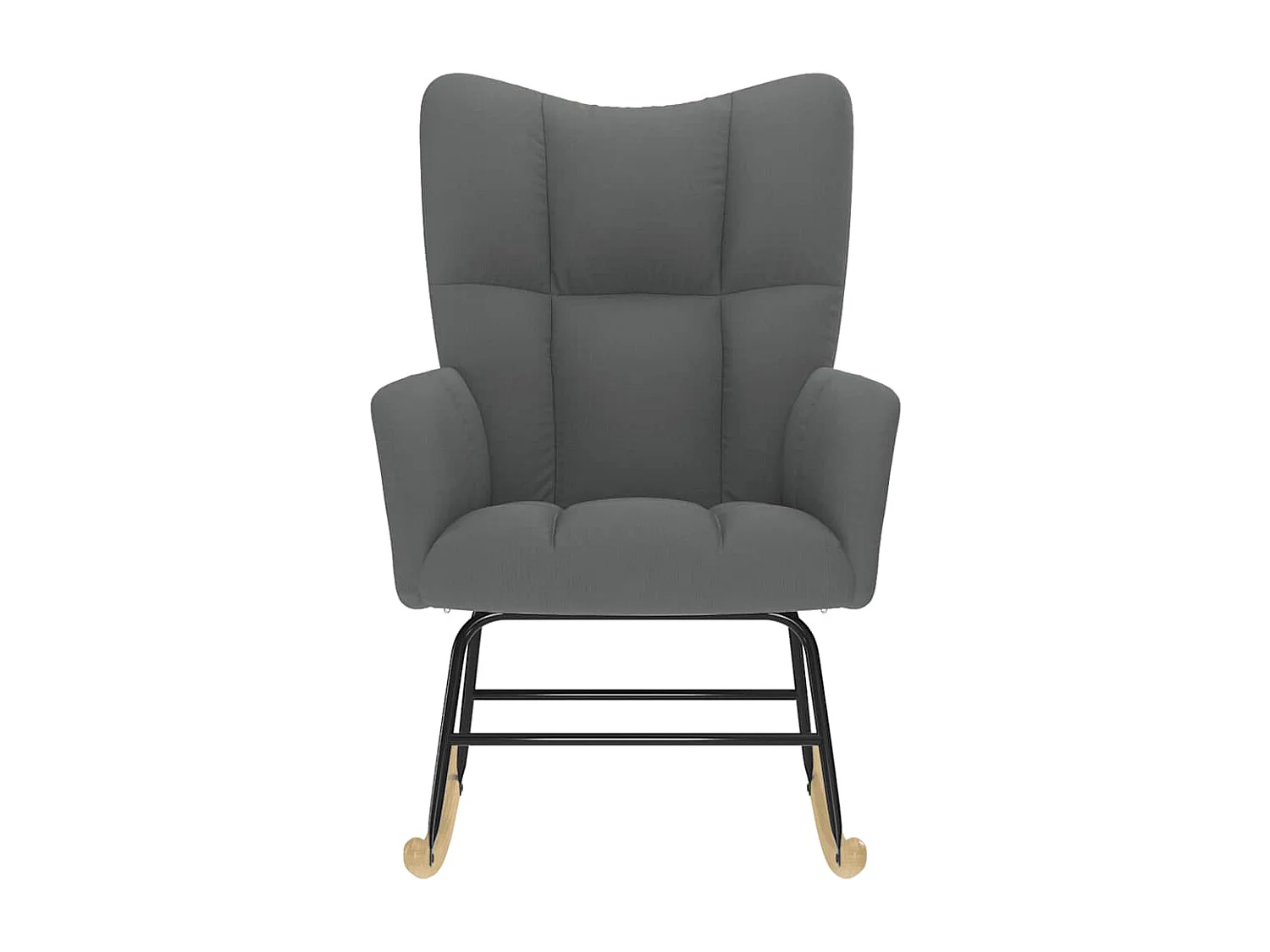 Sedia a dondolo in tessuto grigio scuro